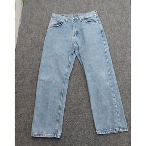 Wrangler Jeans Mens 34x30 Blue Cotton Western Workwear Denim Medium Wash